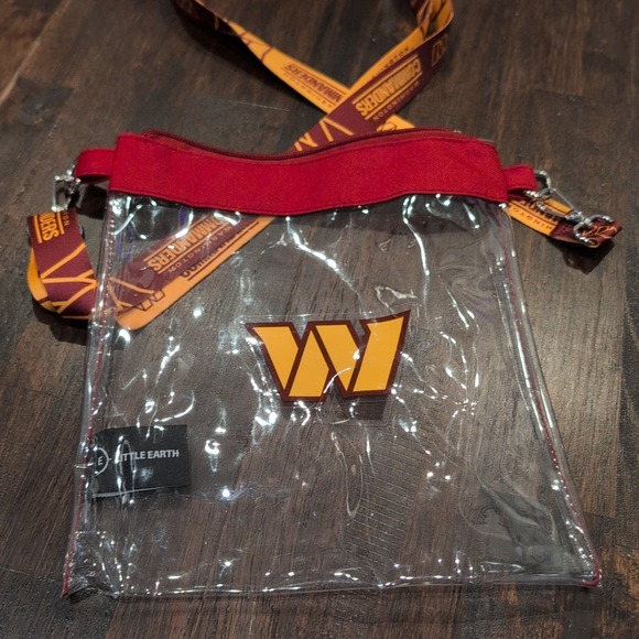 Washington Commanders Clear Stadium Bag Crossbody‎ Purse Strap Little Earth 9x10 - Picture 2 of 9